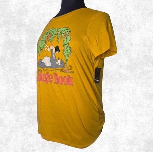 NWT Torrid Size 1 Jungle Book Tee Golden Yellow Disney Graphic Plus Size T-Shirt - Picture 2 of 9